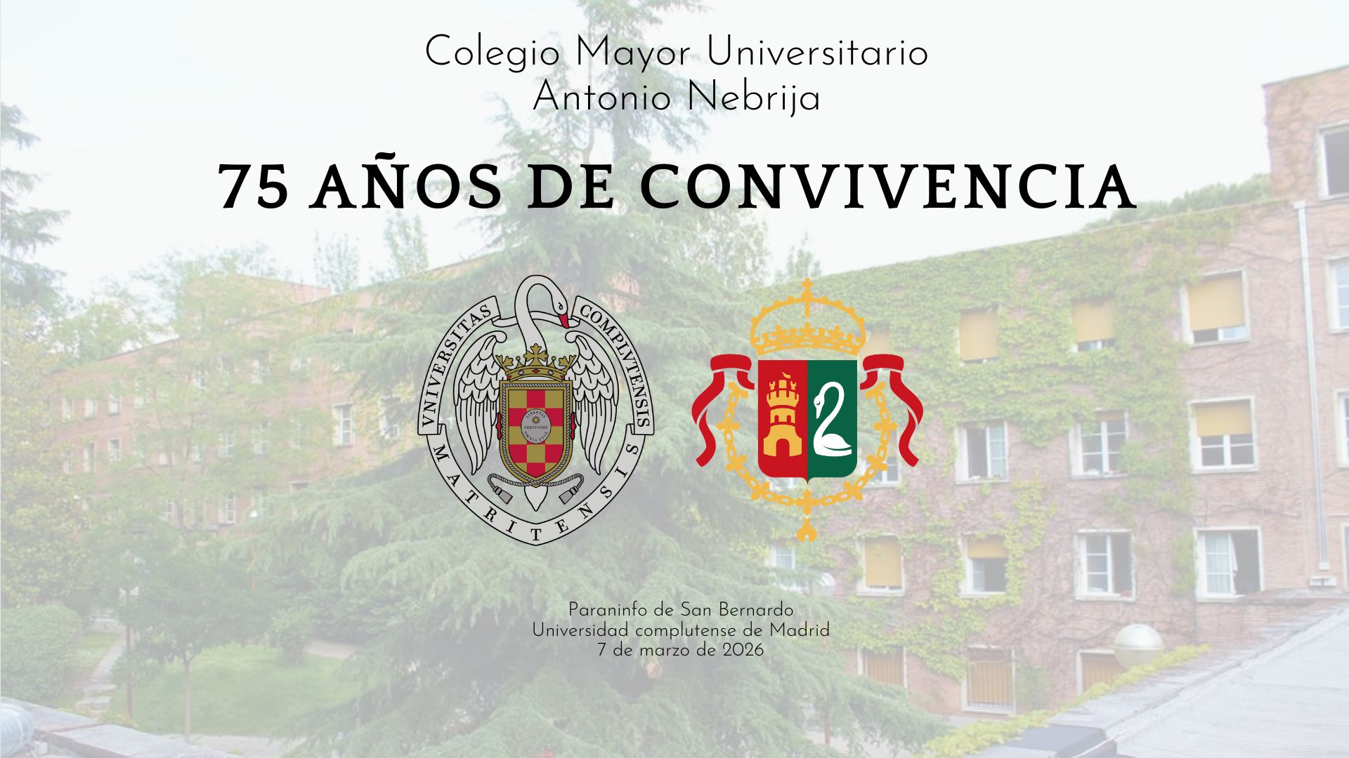 Acto del 75º Aniversario Colegio Mayor Antonio Nebrija